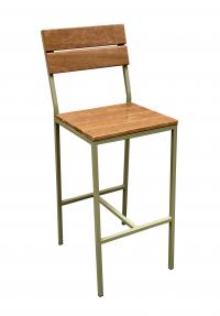 AB254OD Seascape Barstool with Back  Timber Seat Timber Back